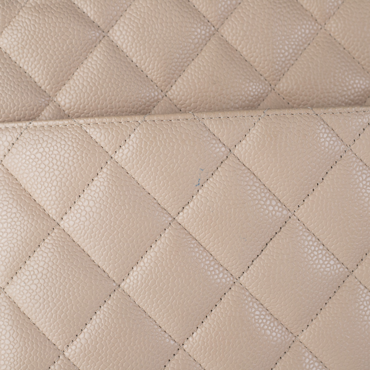 Chanel Quilted Caviar Madelion Tote Beige