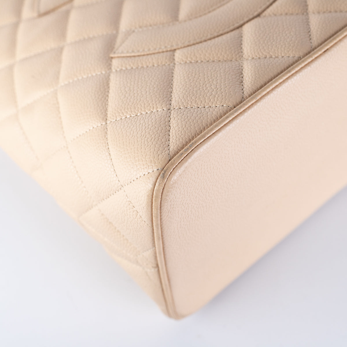 Chanel Quilted Caviar Madelion Tote Beige