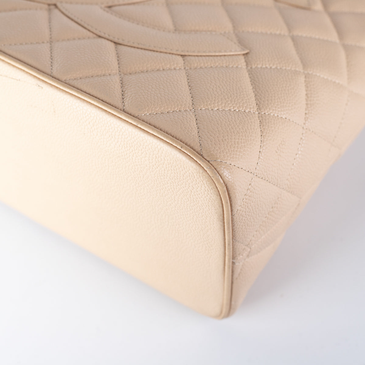 Chanel Quilted Caviar Madelion Tote Beige