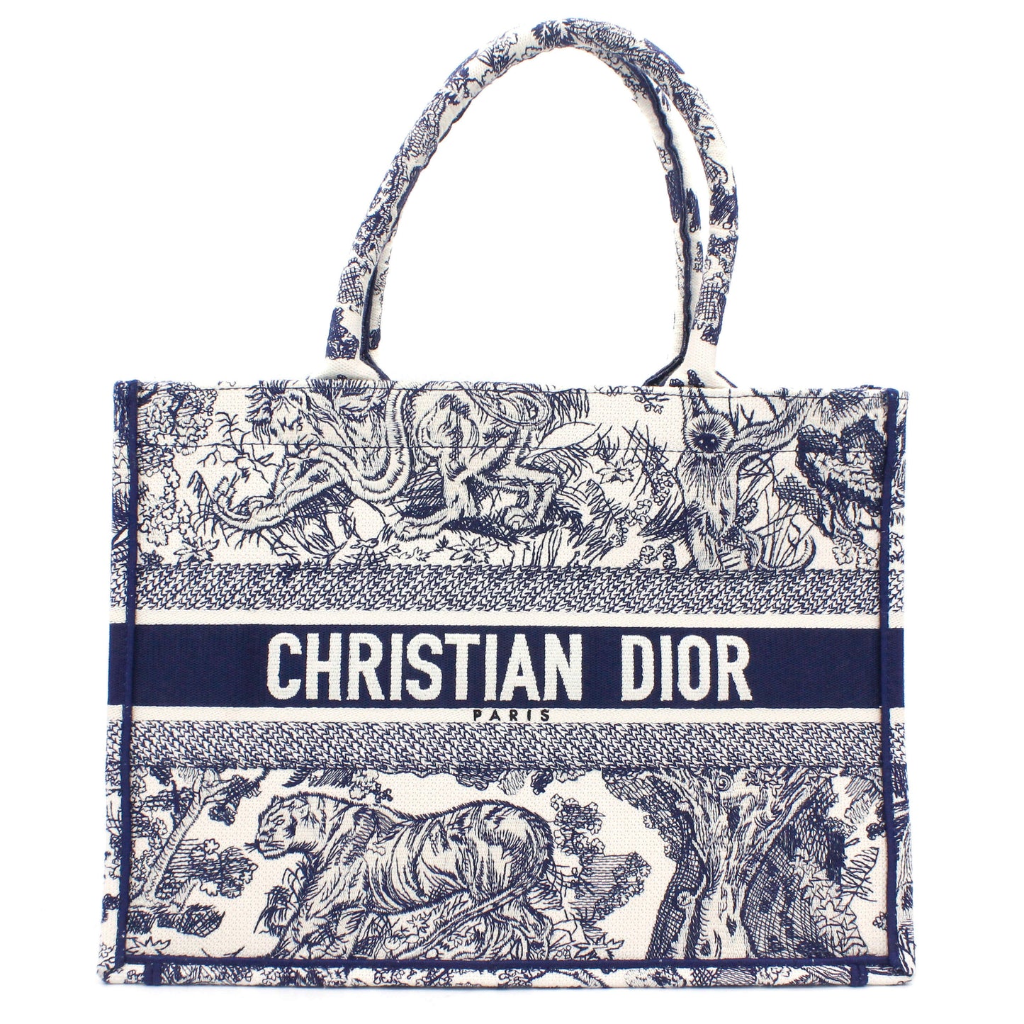 Dior Blue Toile de Jouy Embroidery Booktote Small