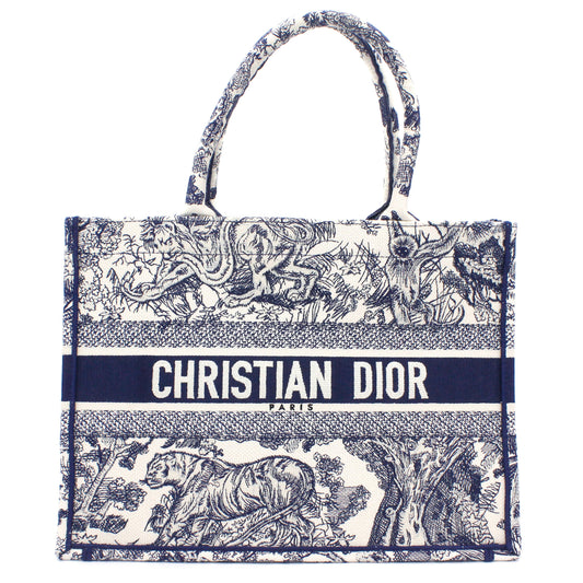 Dior Blue Toile de Jouy Embroidery Booktote Small