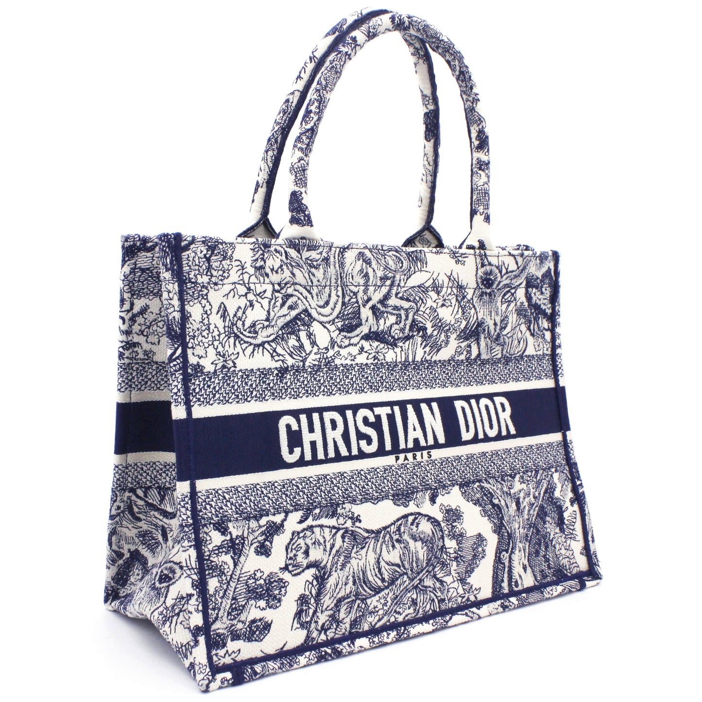 Dior Blue Toile de Jouy Embroidery Booktote Small