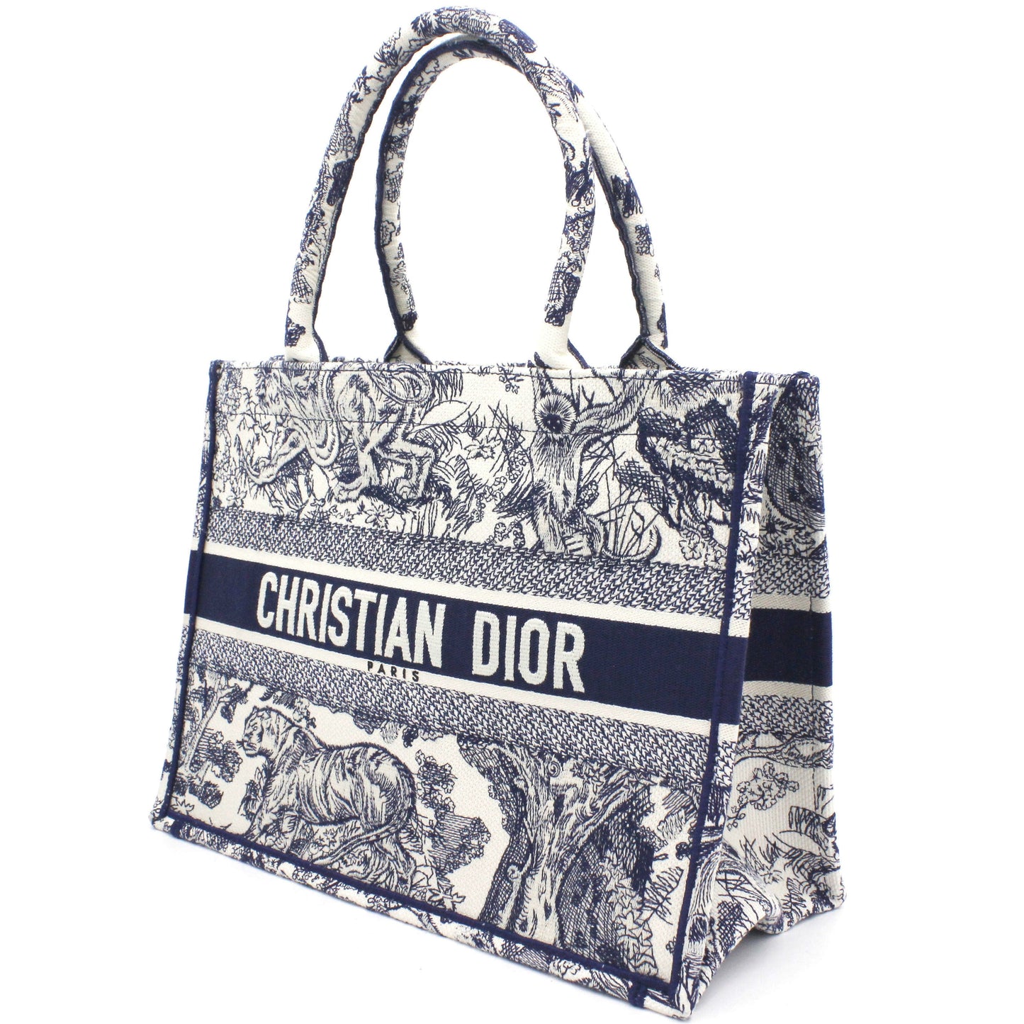 Dior Blue Toile de Jouy Embroidery Booktote Small