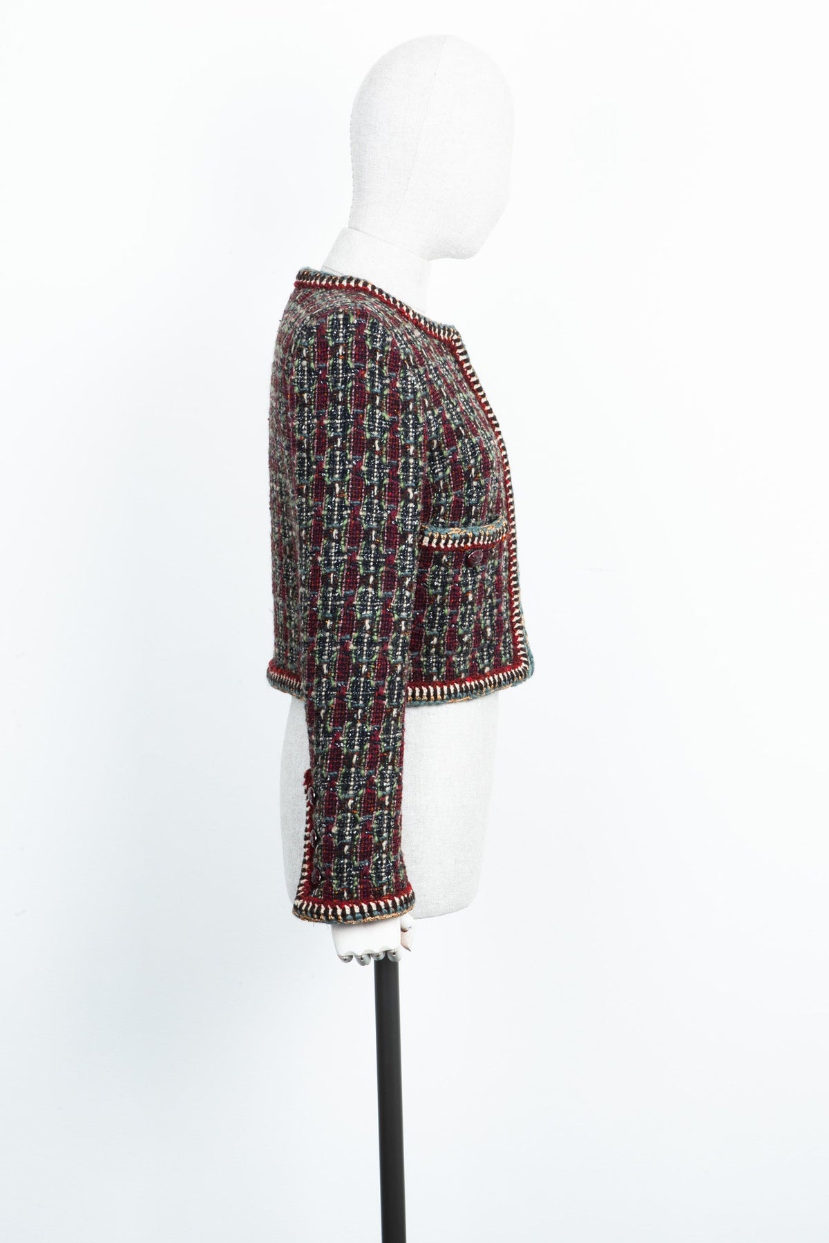 CHANEL Tweed Jacket Bordeaux & Green