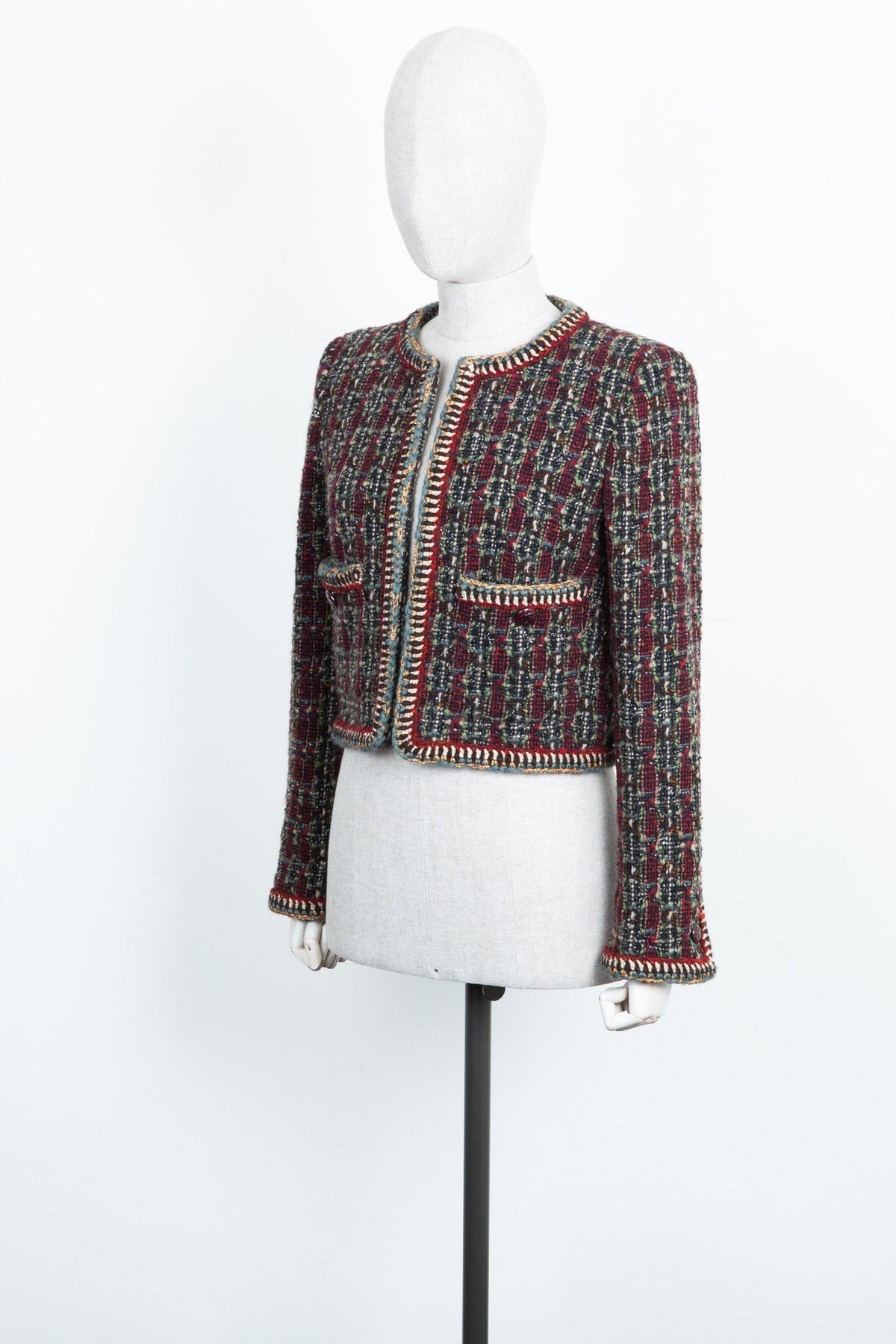 CHANEL Tweed Jacket Bordeaux & Green