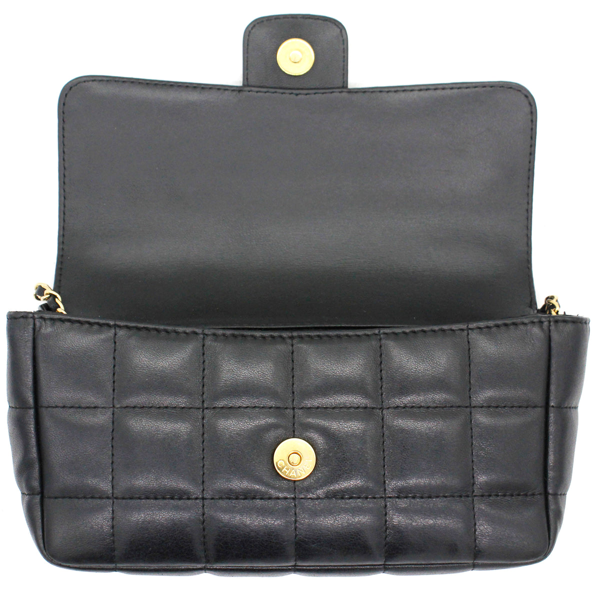 Chanel Square Quilted Chocolate Bar Mini Flap Black