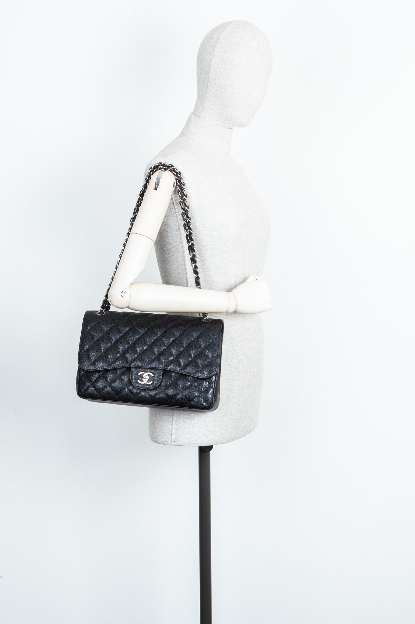 CHANEL Double Flap Bag Caviar Large