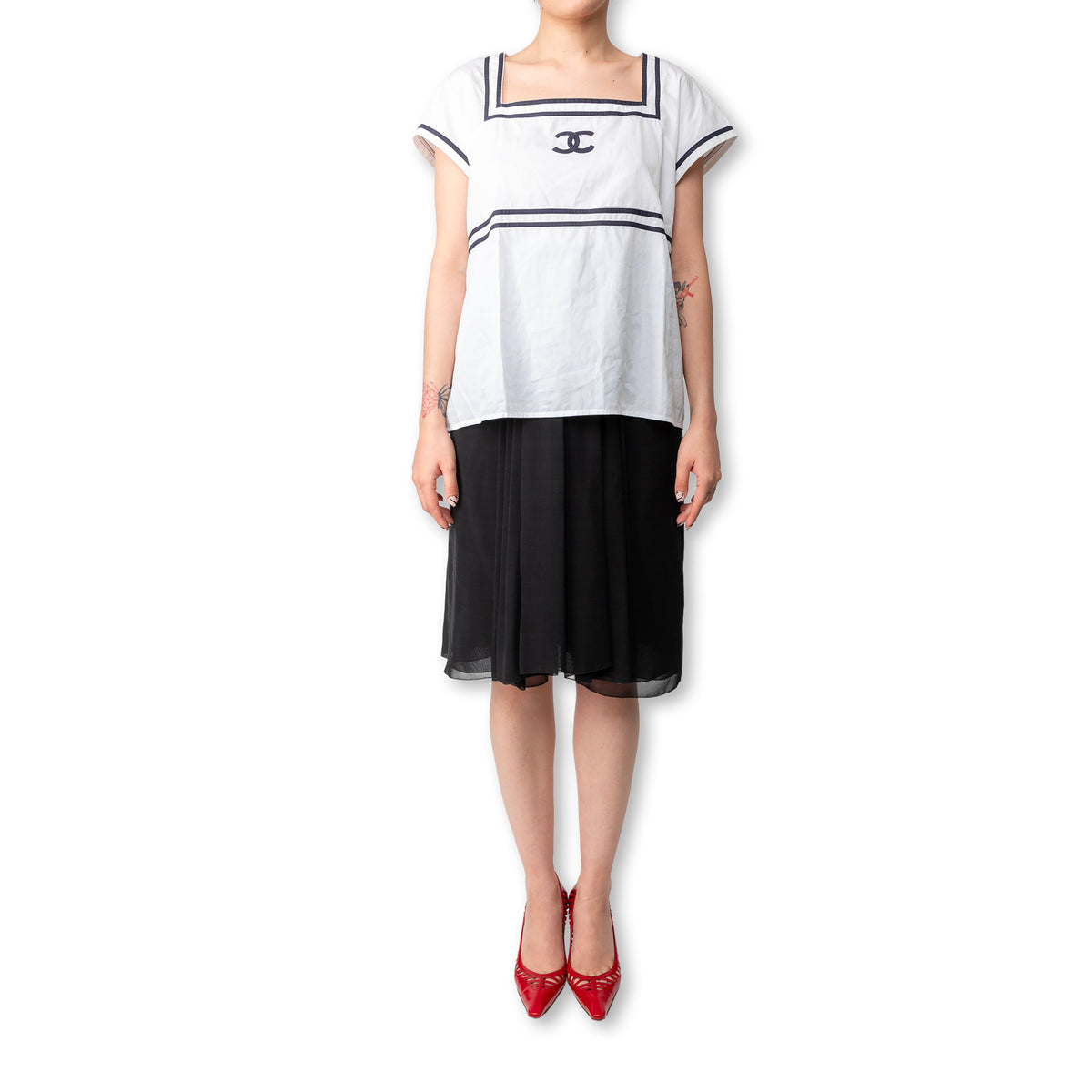 Chanel Vintage Sailor Top and Skirt Set - '00s
