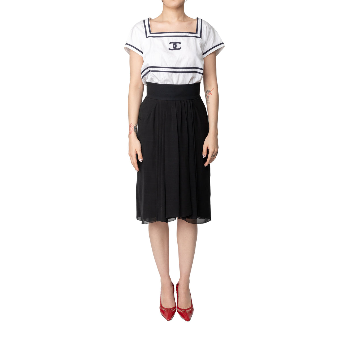 Chanel Vintage Sailor Top and Skirt Set - '00s