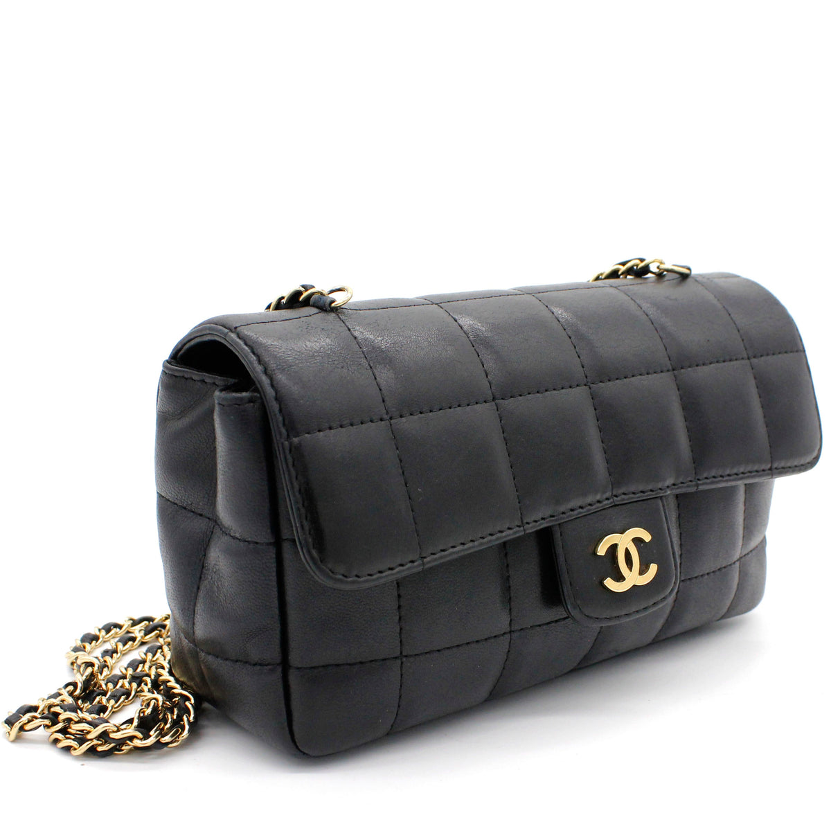 Chanel Square Quilted Chocolate Bar Mini Flap Black