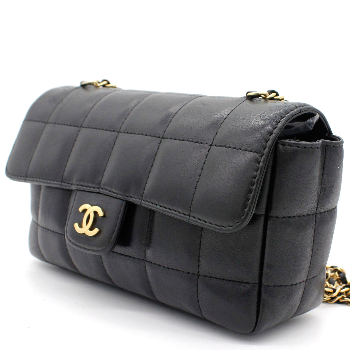 Chanel Square Quilted Chocolate Bar Mini Flap Black
