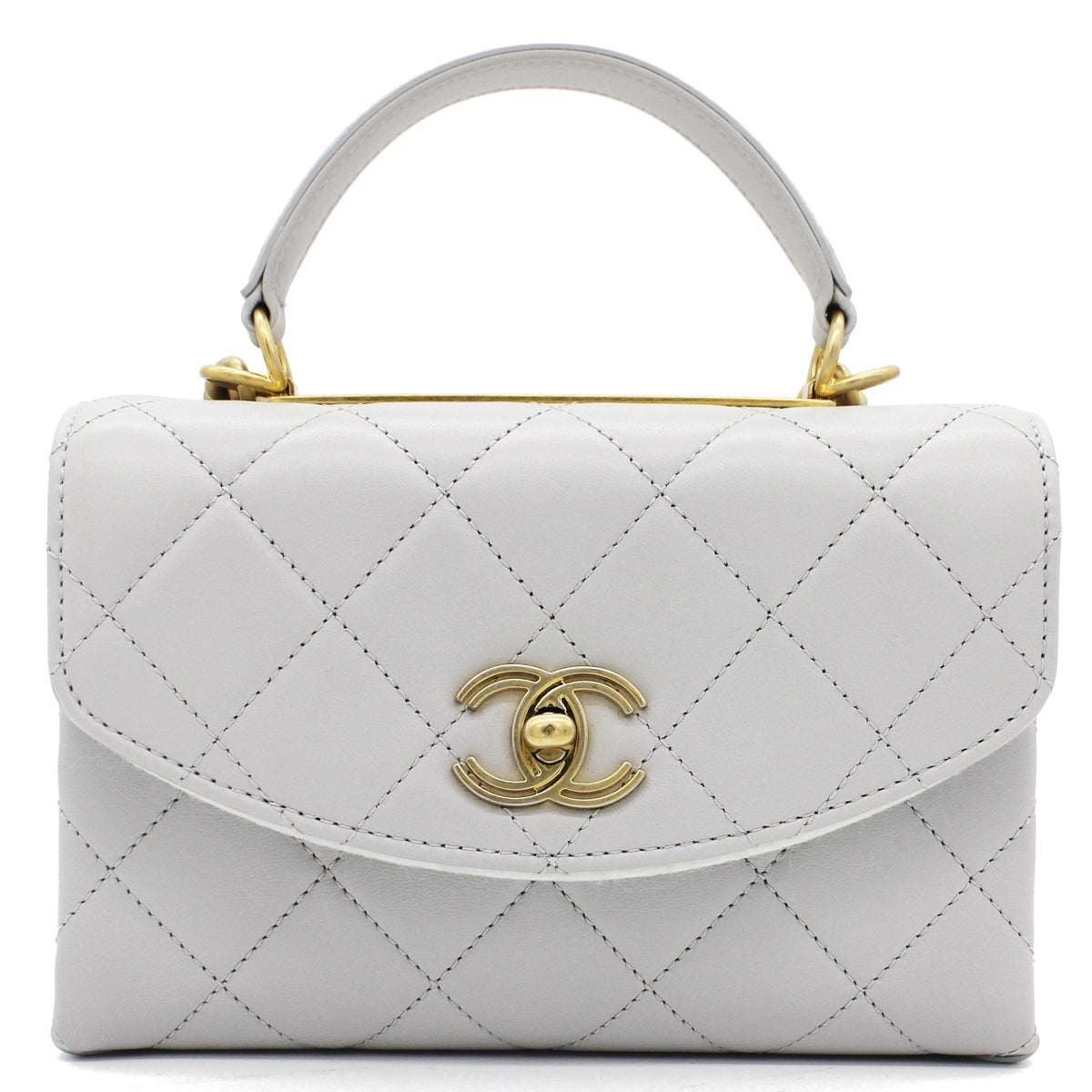 Chanel Quilted Lambskin Top Handle Flap Bag