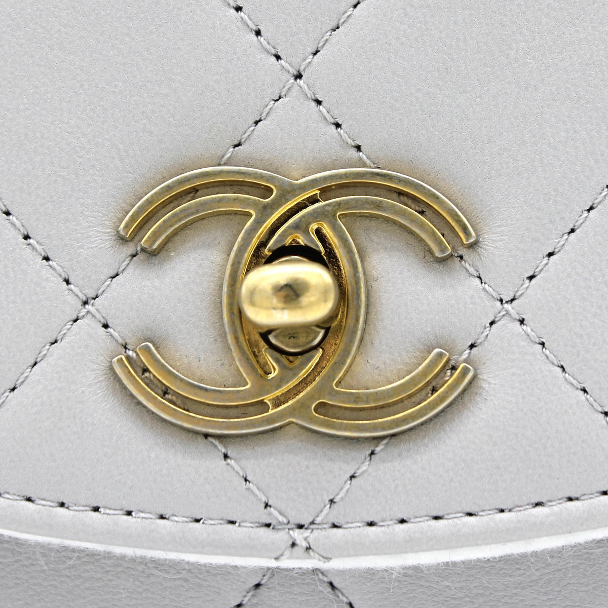 Chanel Quilted Lambskin Top Handle Flap Bag