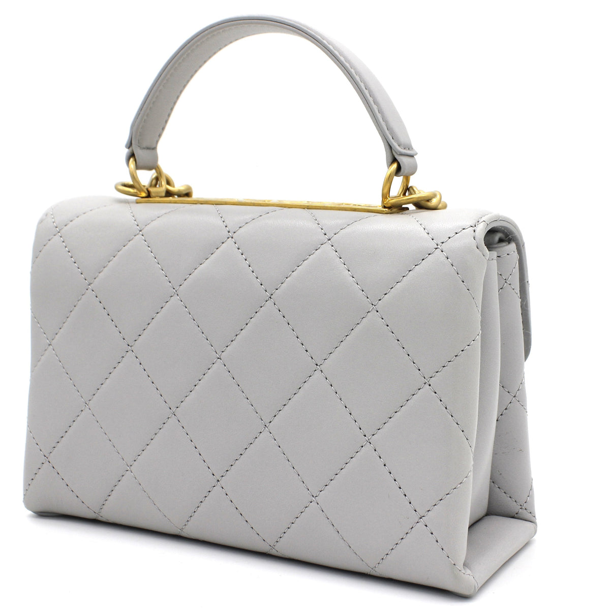 Chanel Quilted Lambskin Top Handle Flap Bag