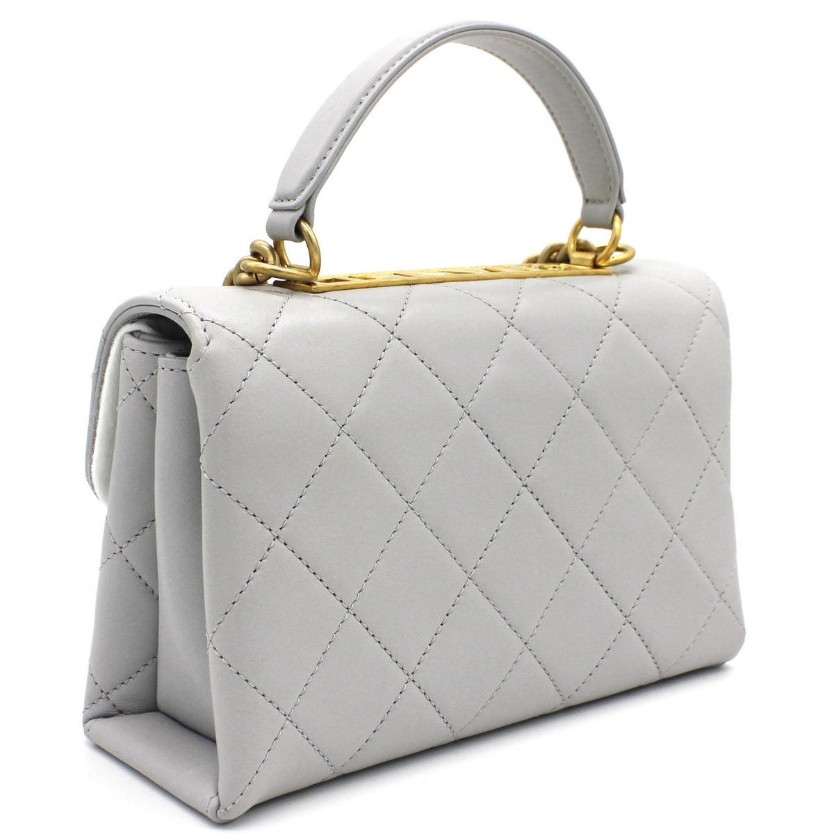 Chanel Quilted Lambskin Top Handle Flap Bag
