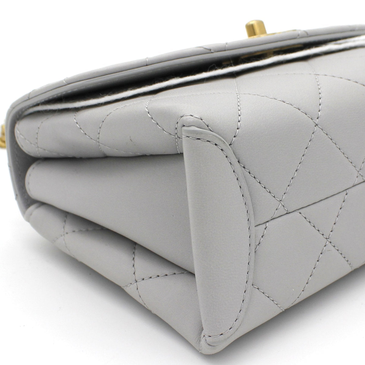 Chanel Quilted Lambskin Top Handle Flap Bag