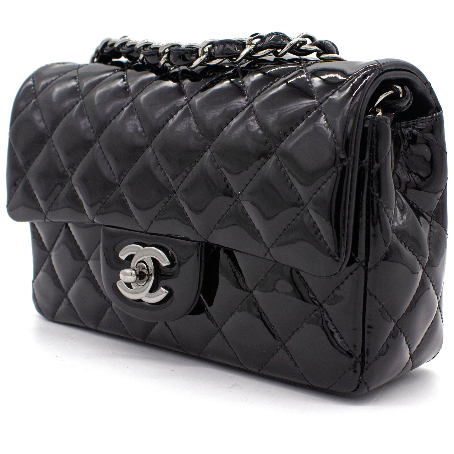 Chanel Classic Flap Mini Patent Leather Black