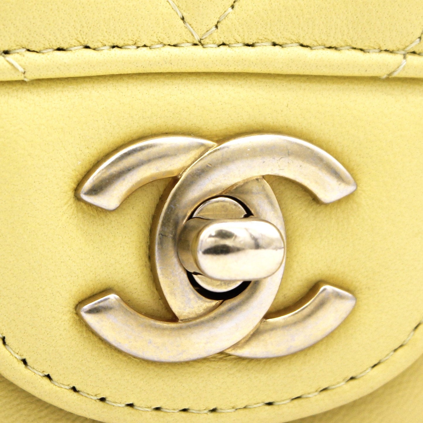 Chanel Classic Flap Mini Chevron Lambskin Yellow