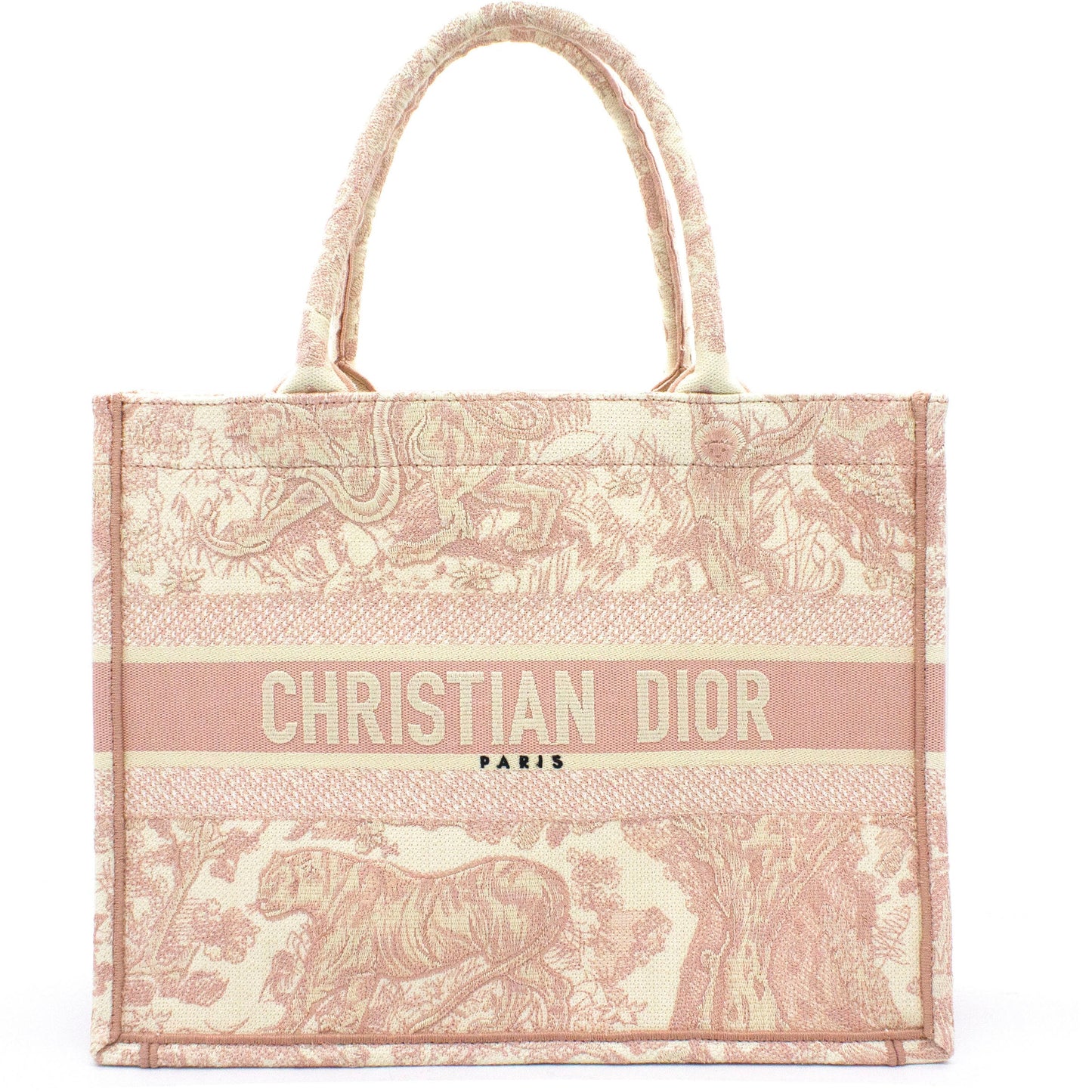 Dior Pink Toile de Jouy Embroidery Booktote Small