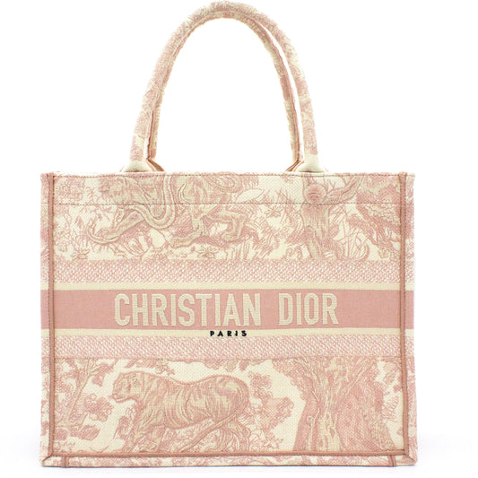 Dior Pink Toile de Jouy Embroidery Booktote Small