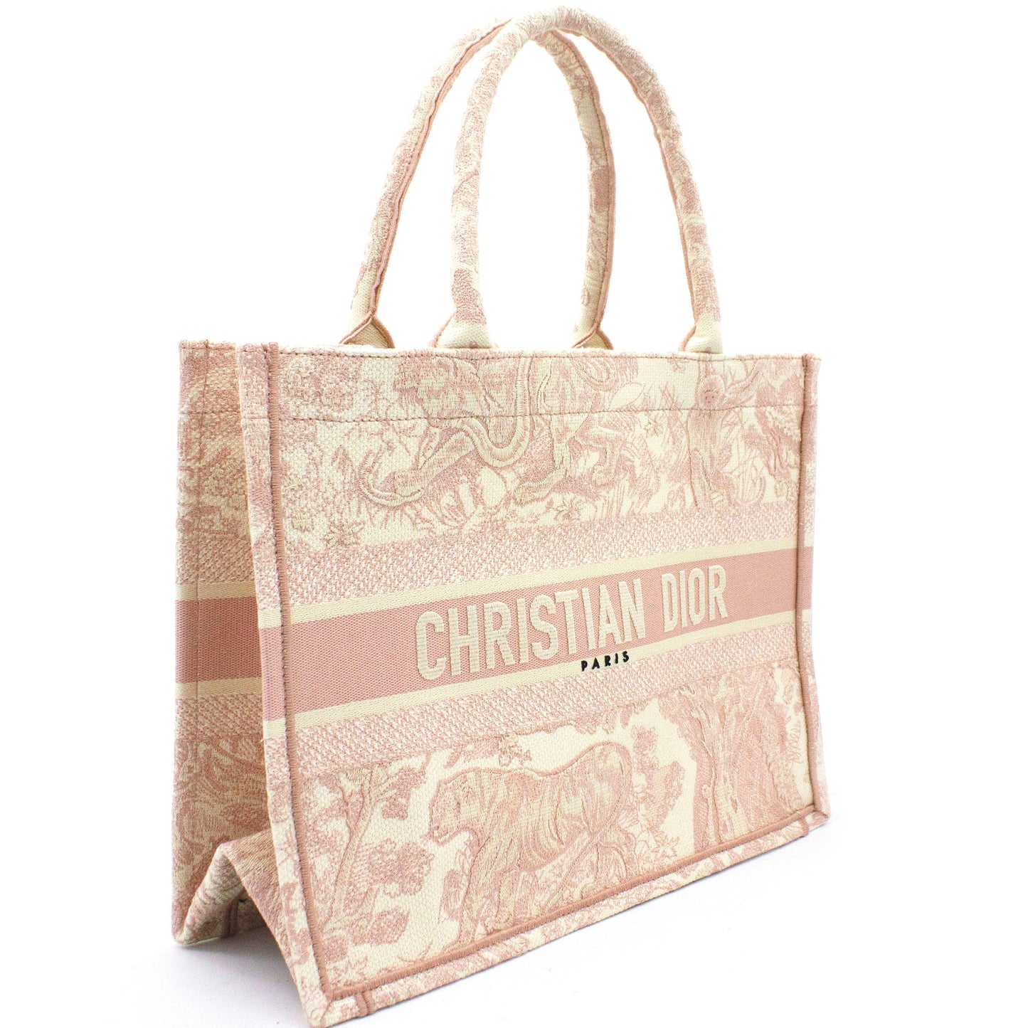 Dior Pink Toile de Jouy Embroidery Booktote Small
