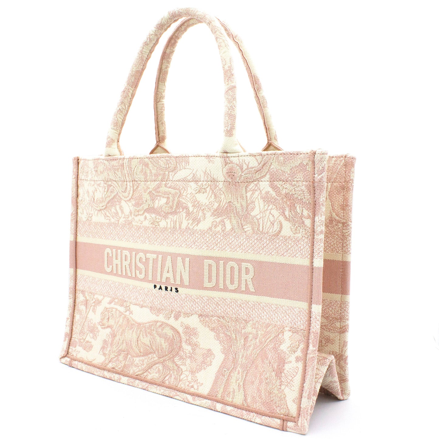 Dior Pink Toile de Jouy Embroidery Booktote Small