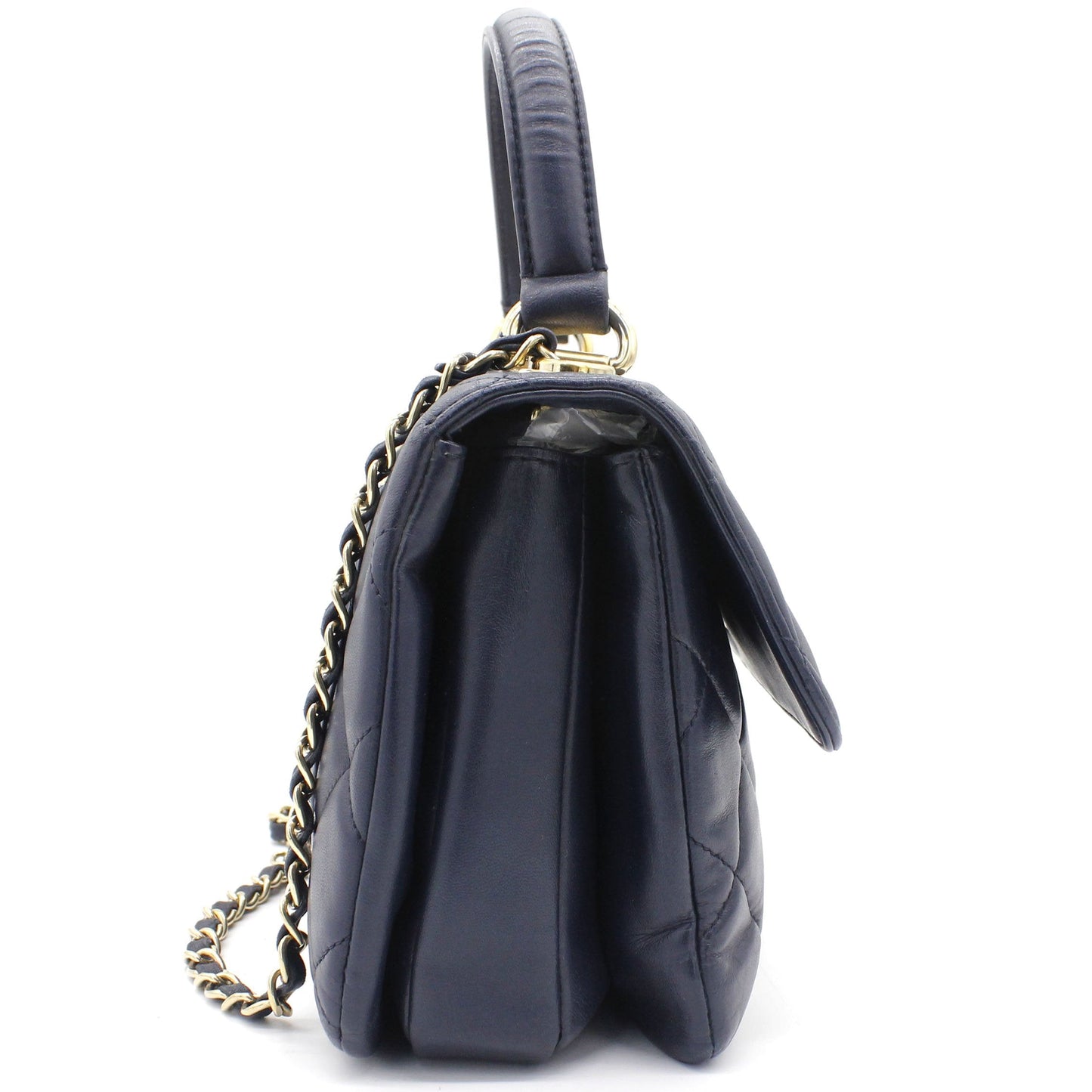 Chanel Navy Blue Quilted Leather Small Trendy CC Flap Shoulder Bag