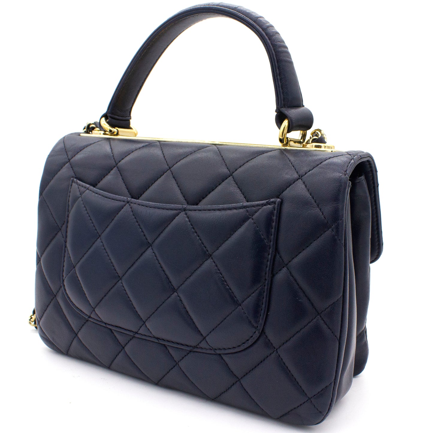 Chanel Navy Blue Quilted Leather Small Trendy CC Flap Shoulder Bag