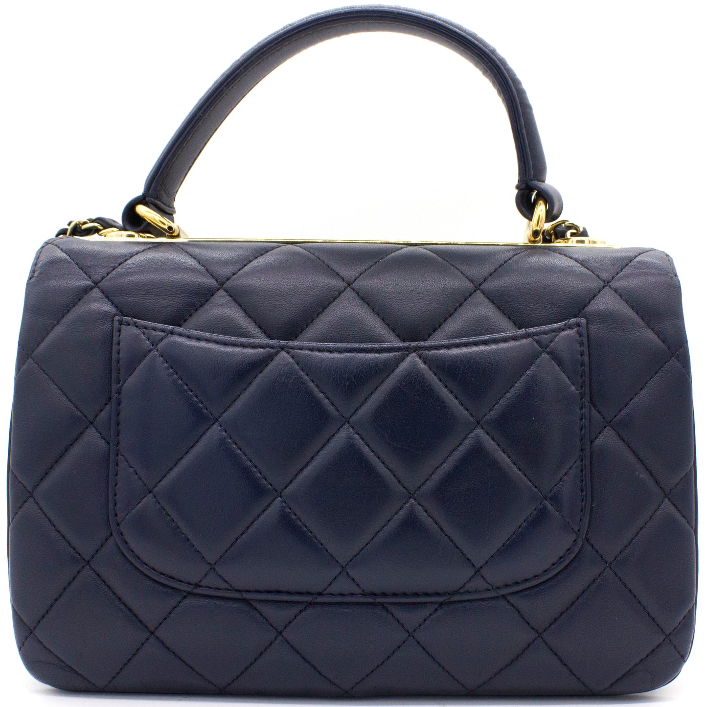 Chanel Navy Blue Quilted Leather Small Trendy CC Flap Shoulder Bag