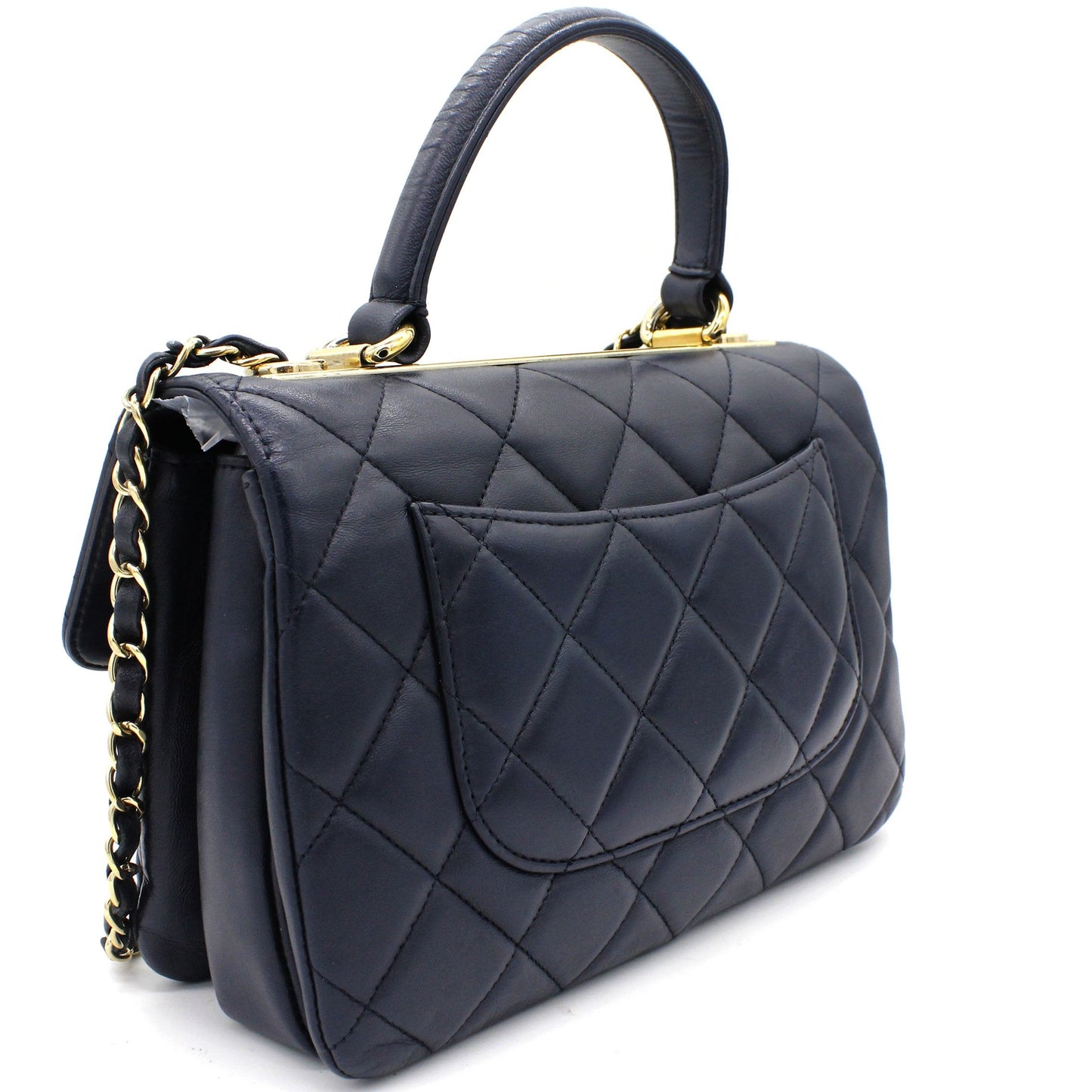 Chanel Navy Blue Quilted Leather Small Trendy CC Flap Shoulder Bag