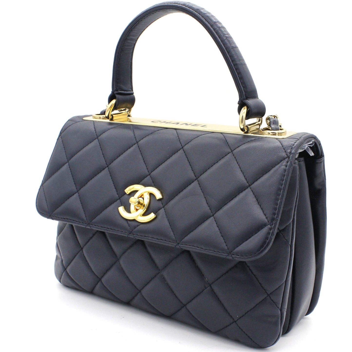 Chanel Navy Blue Quilted Leather Small Trendy CC Flap Shoulder Bag