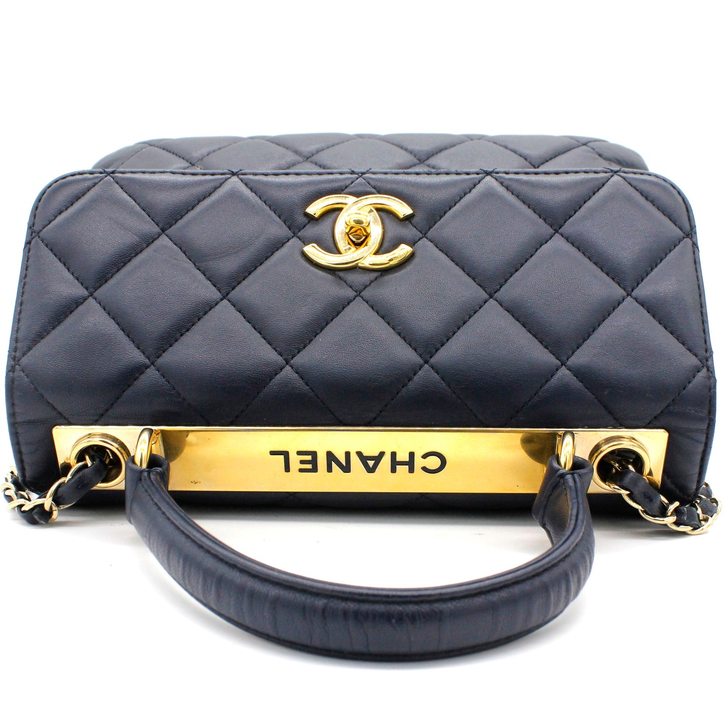 Chanel Navy Blue Quilted Leather Small Trendy CC Flap Shoulder Bag