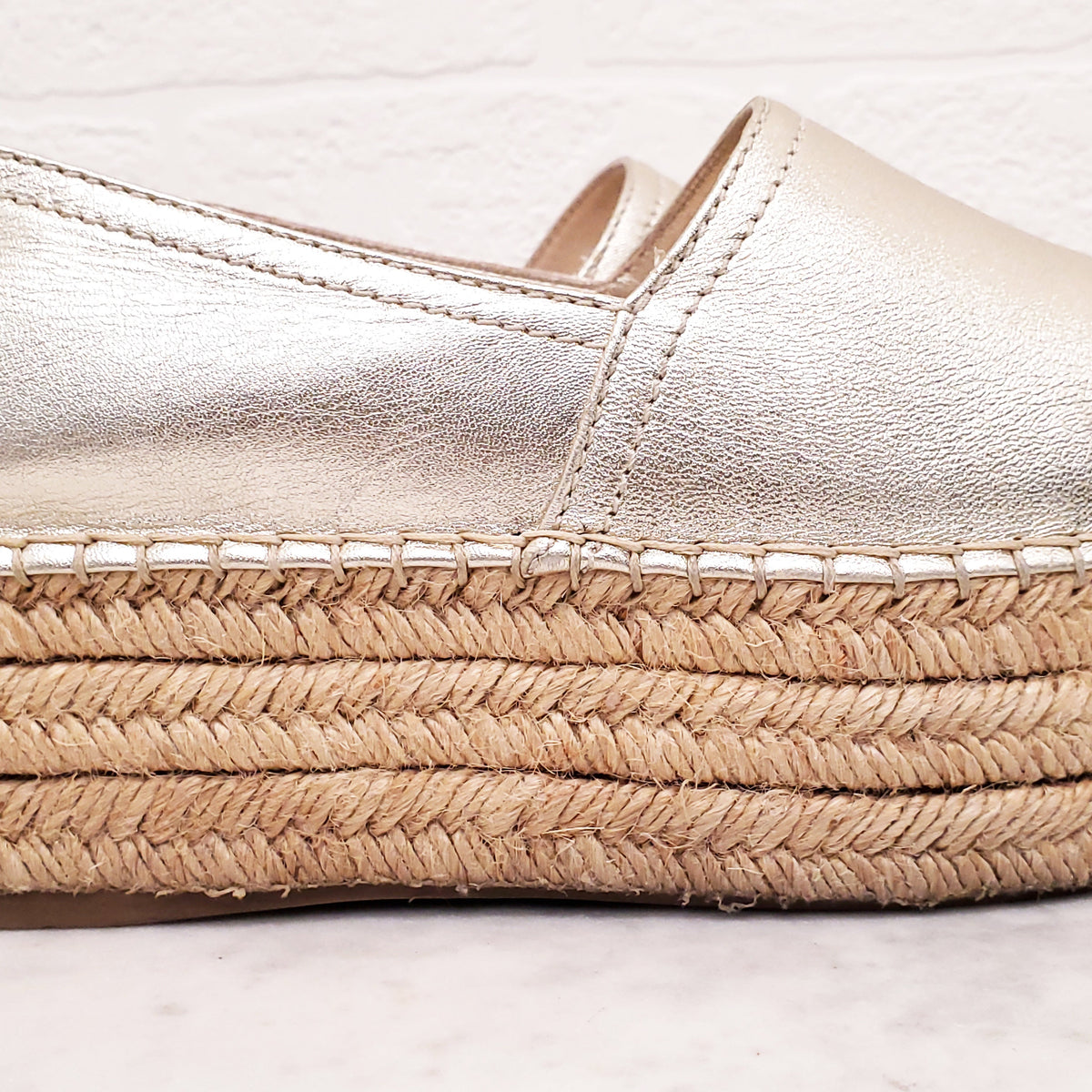 MIU MIU GOLD PLATFORM ESPADRILLES WITH CRYSTALS - SIZE 39