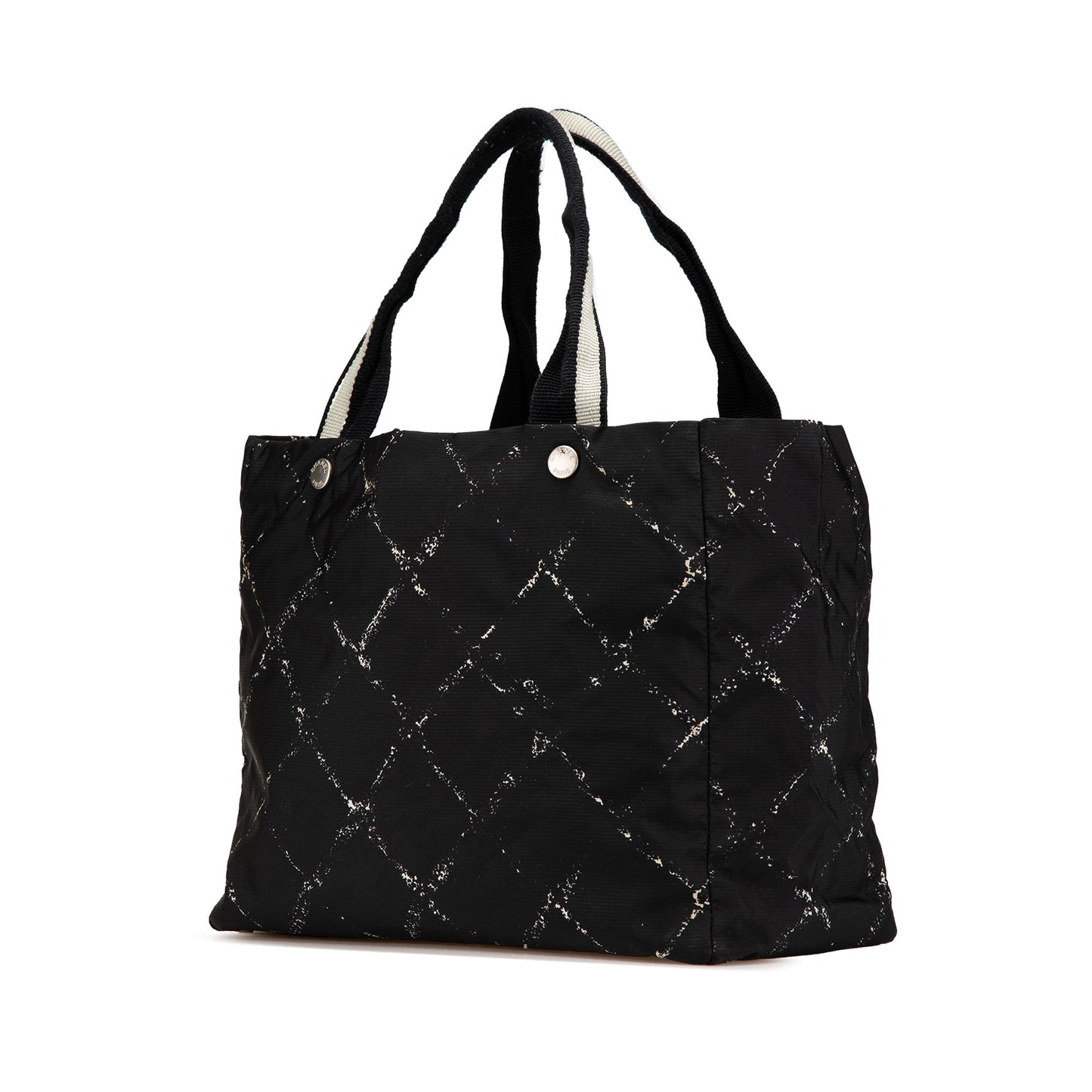 Black Chanel Old Travel Line Nylon Tote