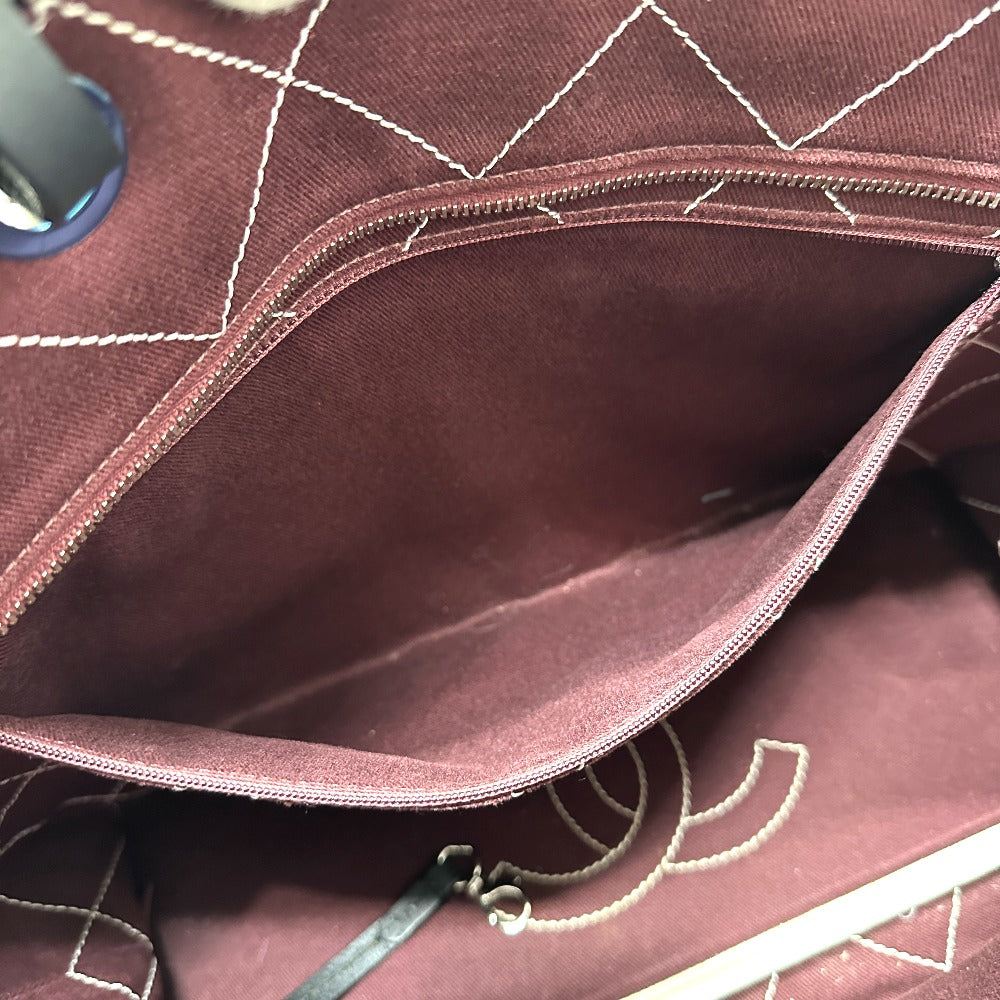 CHANEL Tote Bag Caviar skin white CC COCO Mark Matrasse Women Used