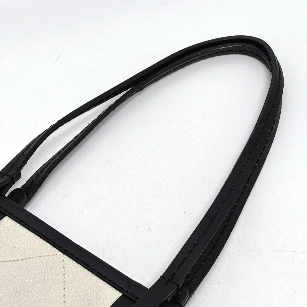 CHANEL Tote Bag Caviar skin white CC COCO Mark Matrasse Women Used