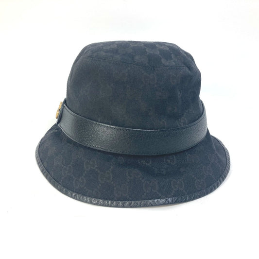 GUCCI hat 576587 GG canvas black GG Bucket hat mens M Secondhand