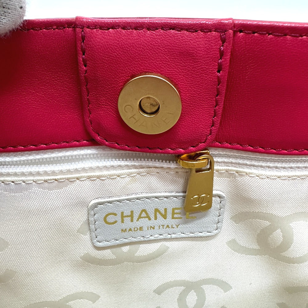 CHANEL Tote Bag enamel Red Triple COCO Mark logo Women Used