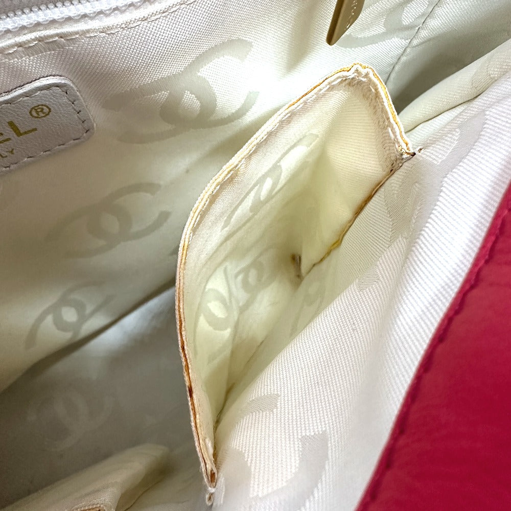 CHANEL Tote Bag enamel Red Triple COCO Mark logo Women Used