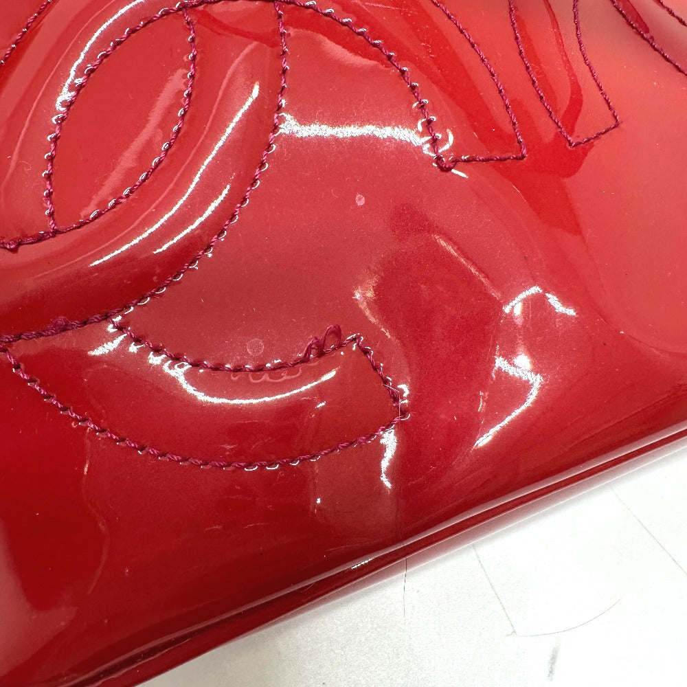 CHANEL Tote Bag enamel Red Triple COCO Mark logo Women Used