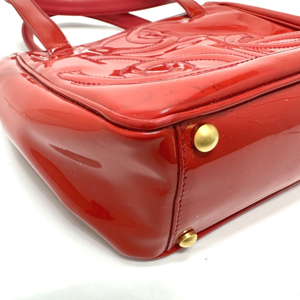 CHANEL Tote Bag enamel Red Triple COCO Mark logo Women Used