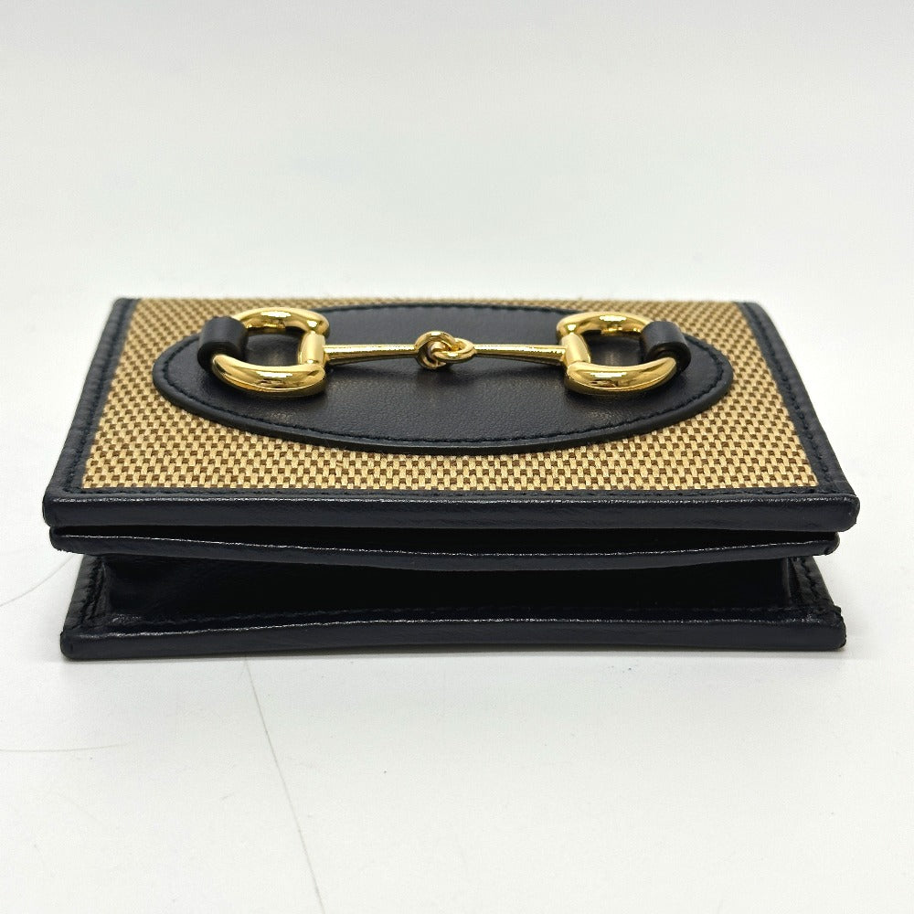 GUCCI Trifold wallet 621887 Canvas / leather beige Horsebit Women Secondhand