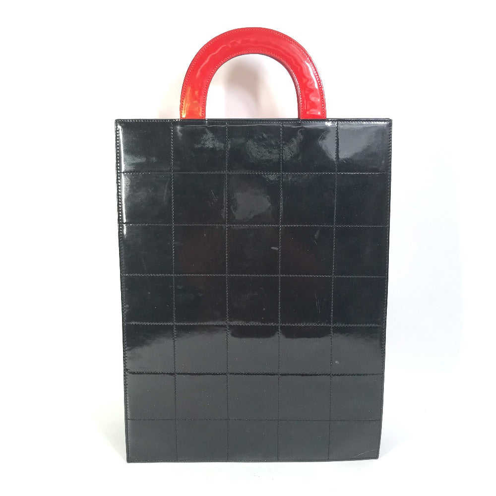 CHANEL Handbag Leather / patent leather Red Chocolate bar vertical tote bag Mademoiselle Women Used