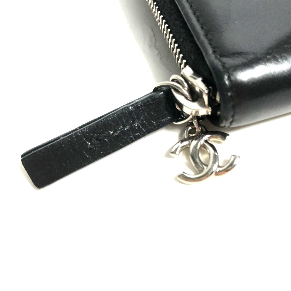 CHANEL Long Wallet Purse A82184 leather black VOTEZ COCO Logo embossing