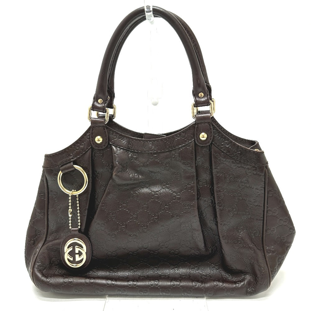 GUCCI Tote Bag 211944 leather Brown GG Sukey Women Secondhand