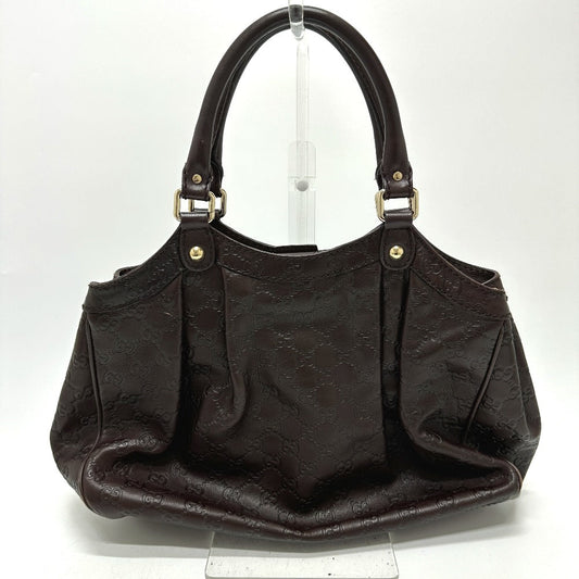 GUCCI Tote Bag 211944 leather Brown GG Sukey Women Secondhand