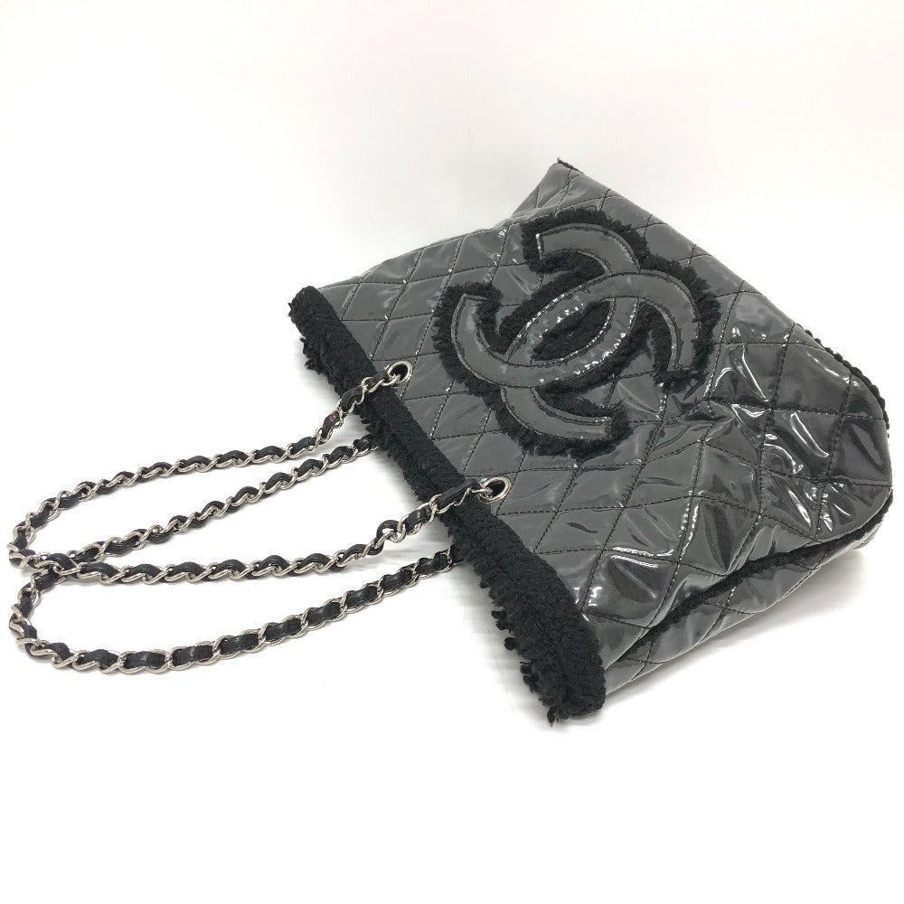 CHANEL Tote Bag A47155 Plastics black Funny Tweed