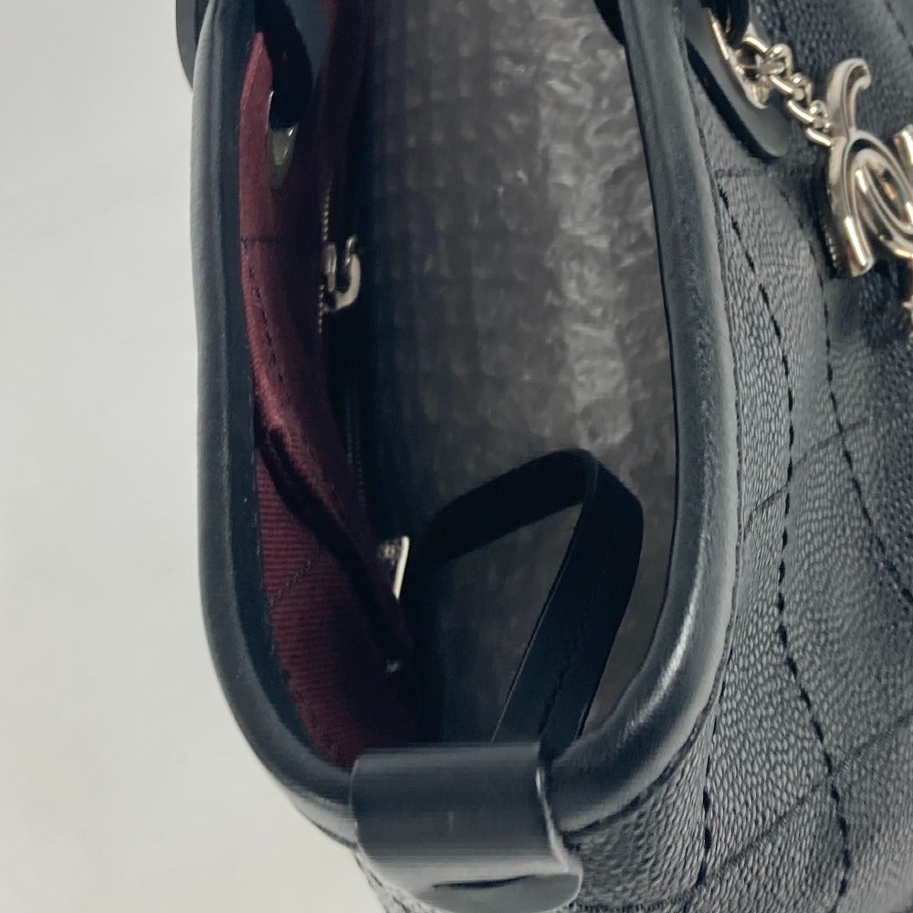 CHANEL Shoulder Bag Caviar skin black quilting CC COCO Mark Women Used