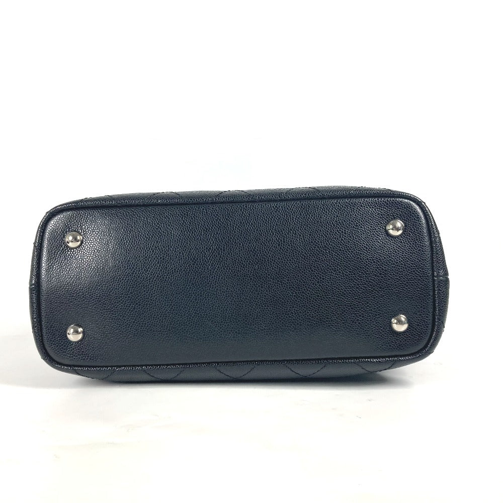 CHANEL Shoulder Bag Caviar skin black quilting CC COCO Mark Women Used