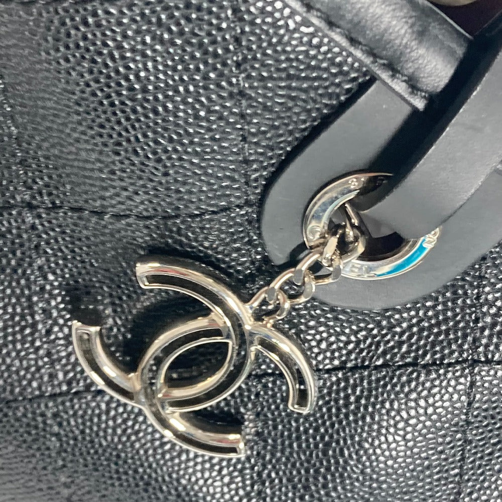 CHANEL Shoulder Bag Caviar skin black quilting CC COCO Mark Women Used